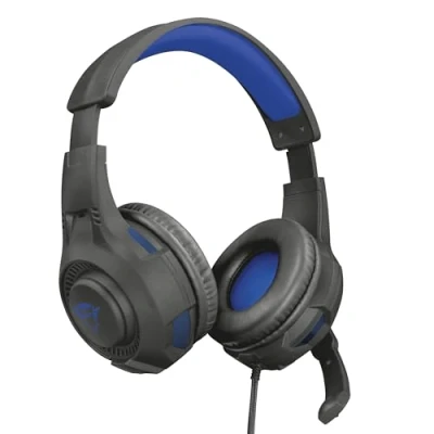 Imagen de Trust Gaming Cascos PS4 &amp; PS5 GXT 307B Ravu Auriculares Gamer con Micrófono Plegable y Corto Diadema Ajustable, Cable de 2 m, para Playstation 4 5 Azul
