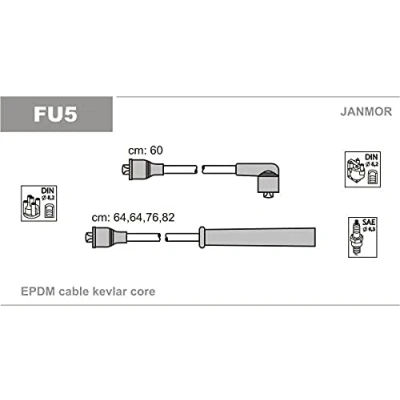 Imagen de JANMOR FU5 Juego de Cables Encendido FORD: Sierra Mk2 Berlina, FIESTA 2, Hatchback