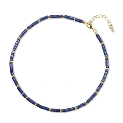 Imagen de COAI Collar Gargantilla para Mujer con Cuentas de Heishi Lapislázuli Piedra Natural Genuina