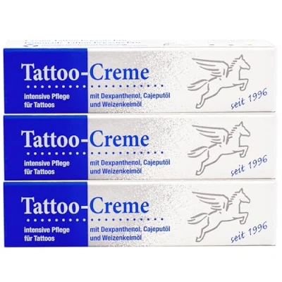 Imagen de Pegasus Pro Crema para el cuidado de tatuajes (3 unidades, 25 ml, con aceite cajeput)