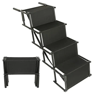 Imagen de OHMG Rampa Plegable para Perros,Rampa Ajustable,Escalera Perros Plegables,para Grandes y pequeños Perros,Escalones Mascotas,Rampa Coche,75kg Cargable,para Todos los vehículos