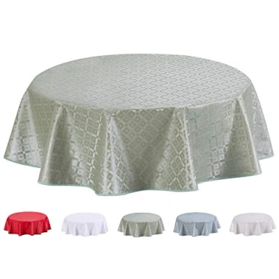 Imagen de Mantel de Hule, con Relieve, Redondo 155 cm Verde Salvia