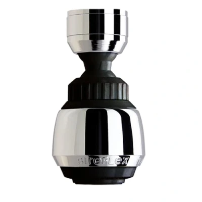 Imagen de Siroflex 2505/5S Sirius Atomizador Aireador Ducha Para El Grifo De La Cocina Made in Italy Cromado Negro Con Doble Rótula Ahorro Agua Y Filtro