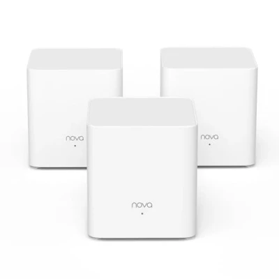 Imagen de Tenda Nova Mesh MX3 (3 Paquetes) Sistema Wi Fi 6 AX1500, Router de Doble Banda, hasta 270㎡(3000ft²), Fácil Instalación, 2,4 GHz + 5 GHz, 2 Puertos/Unidad