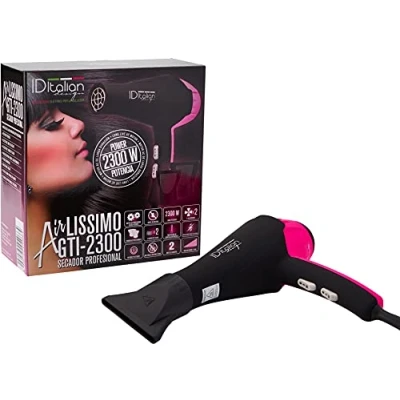 Imagen de ID Italian Design Secador de Pelo Silencioso 2 Modos Calor, Velocidades Color Rosa 2300W