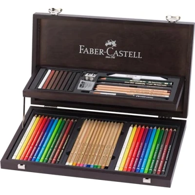 Imagen de Faber Castell Selezione Varzi 110084 Art &amp; Graphic Compednium Estuche de madera Selección Postales desde 1956