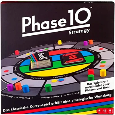Imagen de Mattel Games FTB29 Phase 10 Juego de Mesa Strategy, para 2 a 6 Jugadores, duración aproximada 60 90 Minutos, Partir 7 años
