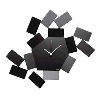 Imagen de Alessi La Stanza Dello Scirocco MT19 B Reloj de Pared Analógico Diseño, en Acero Colorado con Resina Epoxìdica, Negro