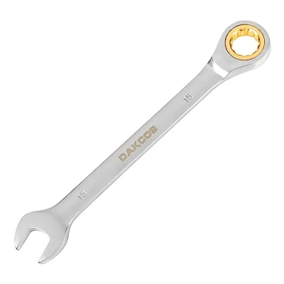 Imagen de DAKCOS Llave combinada de trinquete fija con carraca 15mm, Cr V 72 deintes