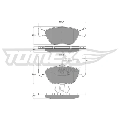Imagen de TOMEX brakes TX 11 84 Juego de pastillas freno Eje delantero con contacto avisador desgaste ALFA ROMEO: 147, GT, 156 Sportwagon