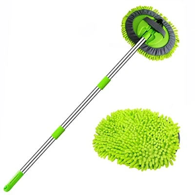 Imagen de 47.5&quot; Cepillo Lavar Coche con Mango Brocha Kit Limpieza Autocaravana Automoviles Vehículos Camiones Camper 2 en 1 Chenille Microfibra Car Wash Brush Accesorios Carro No Dañar Pintura Libre Arañazos