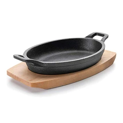 Imagen de Lacor 25882 Cacerola hierro Fundido Oval Magma 23x12x6cm Negra