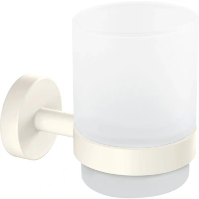Imagen de tesa® Moon White Soporte y Porta Cepillo de Dientes para Baños con Estilo Industrial o Moderno Autoadhesivo, Sin Taladro 96 mm x 70 109 Blanco Mate