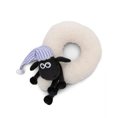 Imagen de Cojín cervical la oveja Shaun blanco Almohada de peluche mullida para niños, niñas, bebés y amantes los peluches, ideal casa, guardería o viaje
