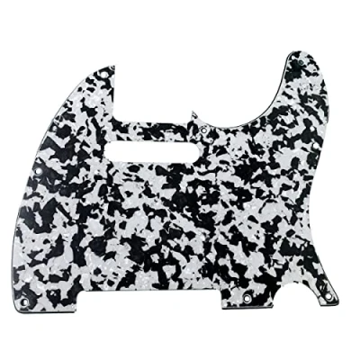 Imagen de KAISH 8 hoyos Tele Style Pickguard TL Guitarra Pick Guard Placa de rasguño para Tele/Telecaster Negro/Blanco Ágata