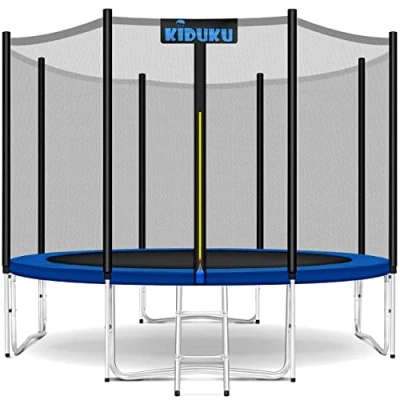 Imagen de KIDUKU® Cama Elástica de Jardín Ø 366 cm Set Completo con Red Seguridad, Escalera, Cobertura, Anclajes y Accesorios Trampolín Exterior Infantil Niños
