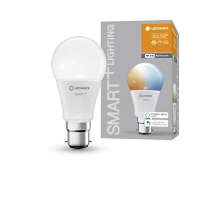 Imagen de LEDVANCE Lámpara LED inteligente con tecnología WiFi, base B22d, regulable, color de luz cambiante (2700 6500K), reemplazo 60W, SMART+ WiFi Classic Tunable White, paquete 1
