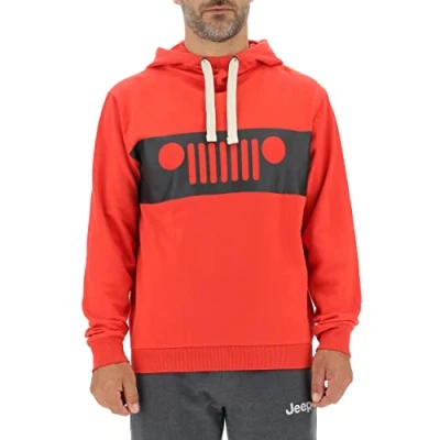 Imagen de JEEP O102565 R699 J Man Hooded Sweatshirt Grille Print J22W Hombre Mars Red/Black M