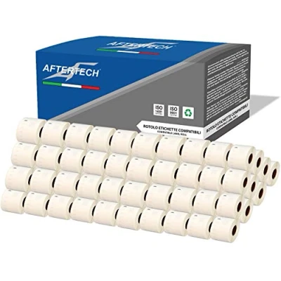 Imagen de Aftertech 100 x 99015 54 70 mm Rollos de etiquetas adhesivas compatibles (320 etiquetas/rollo = 32000 totales) para Dymo LabelWriter Seiko SLP etiquetadoras impresoras S0722440