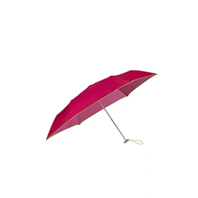 Imagen de Samsonite Alu Drop S Paraguas plano manual de 3 secciones, 23 cm, Rosa (rosa Oscuro/Verde hierba), Hierba, paraguas, Medium,