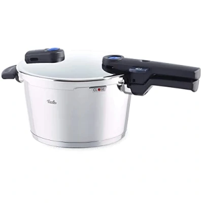 Imagen de Fissler Vitaquick Olla a presión de 4,5 L y diámetro 22 cm, acero inoxidable, 2 niveles cocción, apilable, para todo tipo placas, también inducción