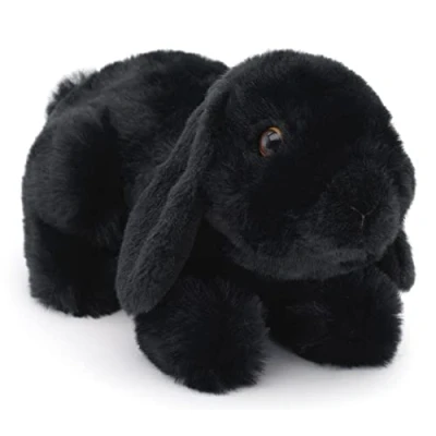 Imagen de Uni Toys Conejo Carnero Negro, Tumbado 20 cm (Longitud) de Peluche, Peluche