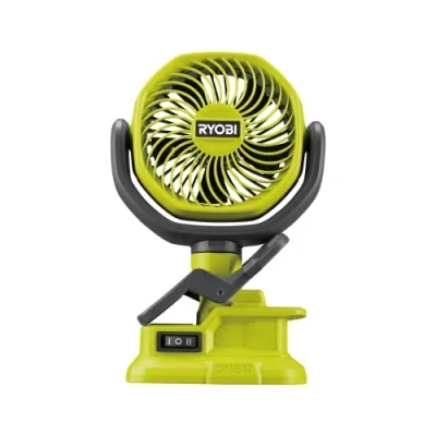 Imagen de Ryobi Ventilador con Pinza 18V ONE+ Ø11cm, 2 Velocidades (2500/3400 rpm), Cabezal Giratorio Multidireccional y Soporte de Batería Cargador no Incluidos RCF18 0