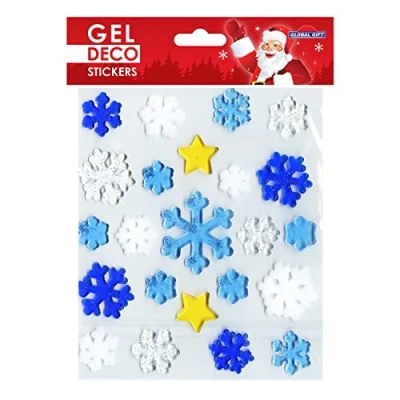 Imagen de Pegatinas de gel Navidad para ventana, copos nieve
