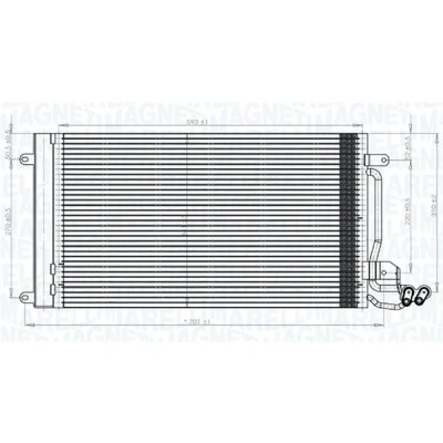 Imagen de MAGNETI MARELLI 350203821000 Condensador con secador 593x338x16 338 593 16 SEAT: Ibiza 4, 4 Sportcoupe, ST, VOLKSWAGEN: Polo V Hatchback