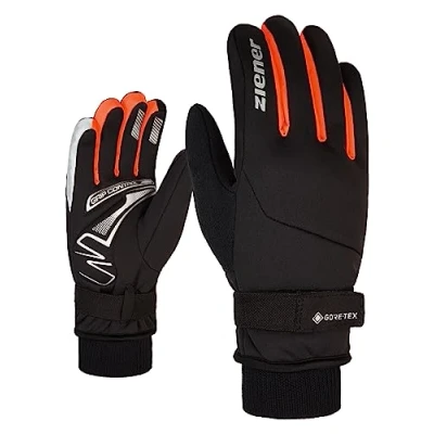 Imagen de Ziener SMU 18 Bike 199 GTX(r) Guantes Impermeables y Transpirables, otoño/Invierno, Unisex Adulto, Color Poison Orange, tamaño 8,5