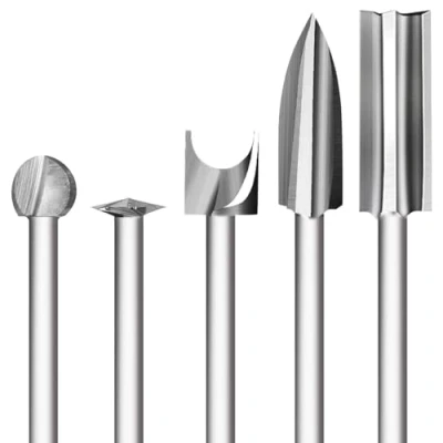 Imagen de 5 Piezas Juego de Brocas Tallado Madera, Tallar para Dremel Accesorios con vástago 1/8 Herramienta Rotativa, Bricolaje, Carpintería, Grabado, Perforación y Rectificación