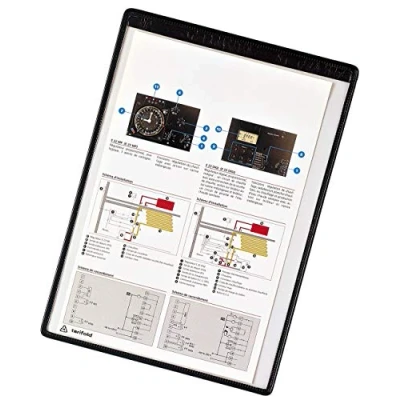 Imagen de Funda magnetica tarifold pvc din a4 con banda para colgar negro pack 5 unidades