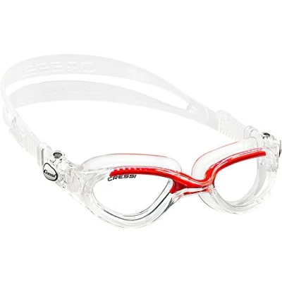 Imagen de Cressi Flash Swim Goggles Gafas de Natación Premium para Adultos 100% Anti UV, Transparente/Rojo, Talla Única