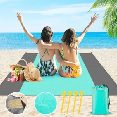 Imagen de Cirulli Esterilla Playa 210 x 200 cm, Estera de Plegable, Toalla Grande, Picnic Blanket,Manta Impermeable, Alfombra Exterior para Picnic, Playa, Camping