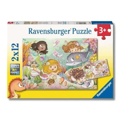 Imagen de Ravensburger Puzzle Hadas y sirenas, Colección 2 x 12, de 12 Piezas, para Niños, Edad Recomendada 3+ Años