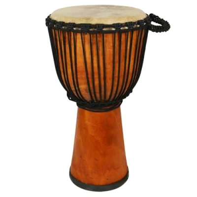 Imagen de a Star Tambor africano Djembe de madera natural 12 pulgadas Auténtico hecho mano, cuerda afinada, cabeza piel 60 cm altura, 30 diámetro