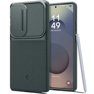 Imagen de Spigen Funda Optik Armor Compatible con Samsung Galaxy S25 Ultra 5G Verde Cian
