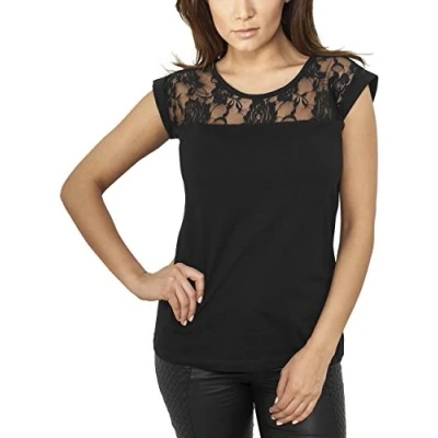 Imagen de Urban Classics Camiseta para mujer Top Laces, Mujer, Negro, M