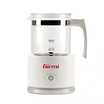 Imagen de Girmi ML70 Espumador de leche, Recipiente vidrio, 3 Modos Funcionamiento, Capacidad 250 ml, Apto para leche vegetal, 600 W, Blanco