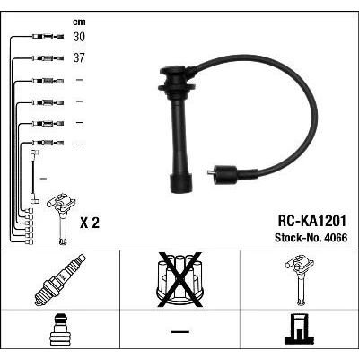 Imagen de NGK 4066 Juego de Cables Encendido 2 KIA: CARENS 2, 1, SHUMA