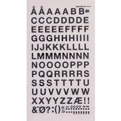 Imagen de APLI DD63F Letras transferibles mayúsculas negras 10 mm, 129 caracteres