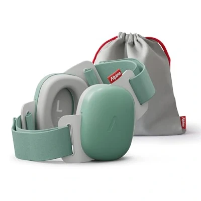 Imagen de Alpine Muffy Baby Cascos Bebe Antiruido Protección Auditiva para Bebés y Niños Reducción del Ruido 24 dB Banda ajustable Ideales Viajar, con Certificación CE ANSI Verde