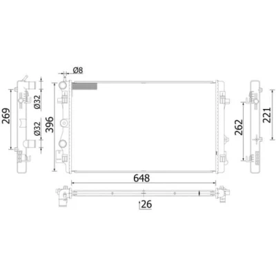 Imagen de Radiador, refrigeración del motor MAHLE ORIGINAL CR 2425 000S
