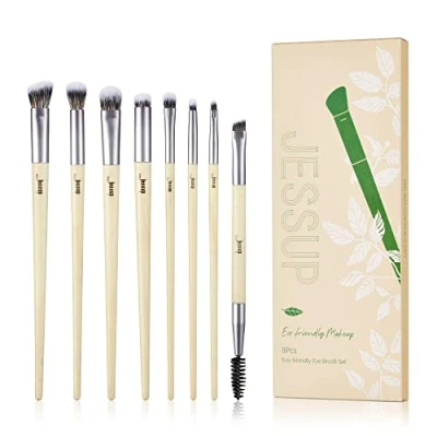Imagen de Jessup set de brochas para sombras ojos, 8 maquillaje ojos Premium libre crueldad corrector, delineador cejas, kit pinceles T328