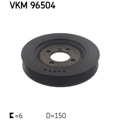 Imagen de SKF VKM 96504 Polea de Cigüeñal 150 6 KIA: CARENS 2, Sportage II, HYUNDAI: SANTA FE Trajet