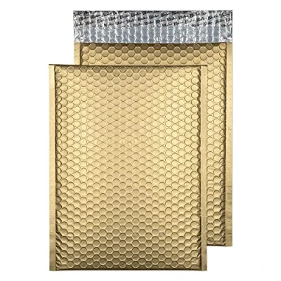 Imagen de Purely Packaging Sobres acolchados metalizados (C4, 230 x 324 mm, cierre autoadhesivo, 100 unidades), color dorado