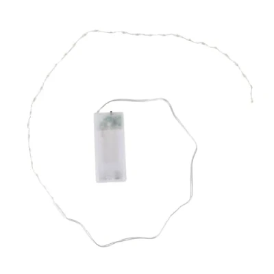 Imagen de Ideen mit Herz Cadena de luces LED alambre, distancia luz 1,5 cm, lámpara extrapequeña, blanca cálida, funciona con pilas, incluye función temporizador (30 ledes, 75 cm