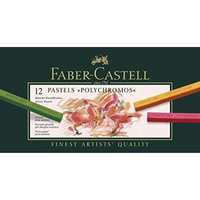 Imagen de Faber Castell 128512 Estuche de cartón con 12 tizas pastel polychromos, multicolor