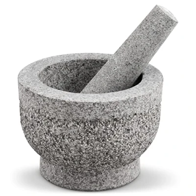 Imagen de Cole &amp; Mason Langley 15cm Mortero de Piedra Para Cocina, y Mano, Gris, Moler Especias Hierbas, Granito