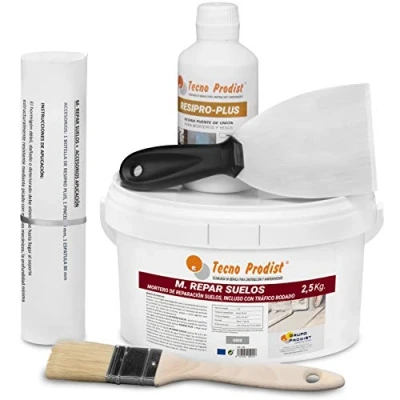 Imagen de M REPAR suelos de Tecno Prodist (2,5 Kg + Kit) Mortero reparación hormigón o cemento, incluso con tráfico rodado (transitable por vehículos en 2 horas)